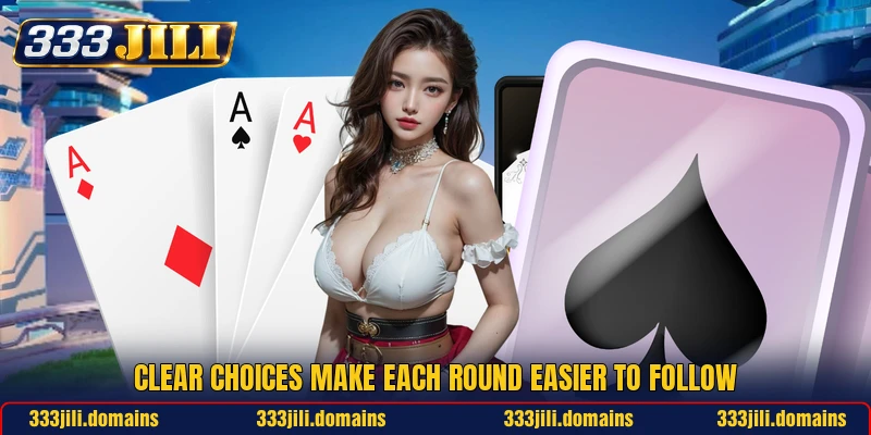 Clear choices make each round easier to follow