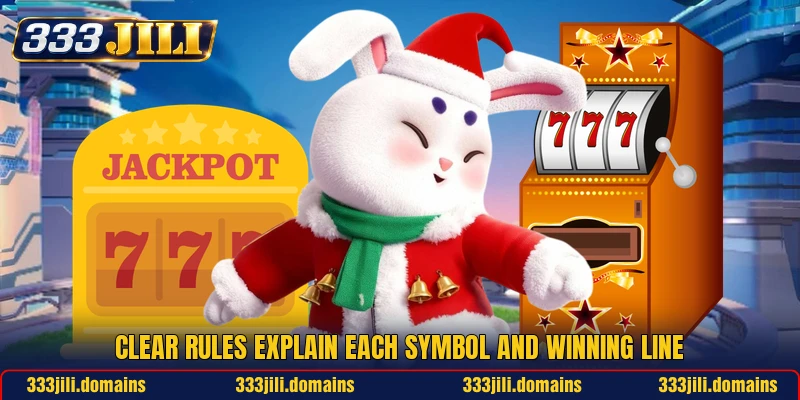 Clear rules explain each symbol and winning line Clear rules explain each symbol and winning line