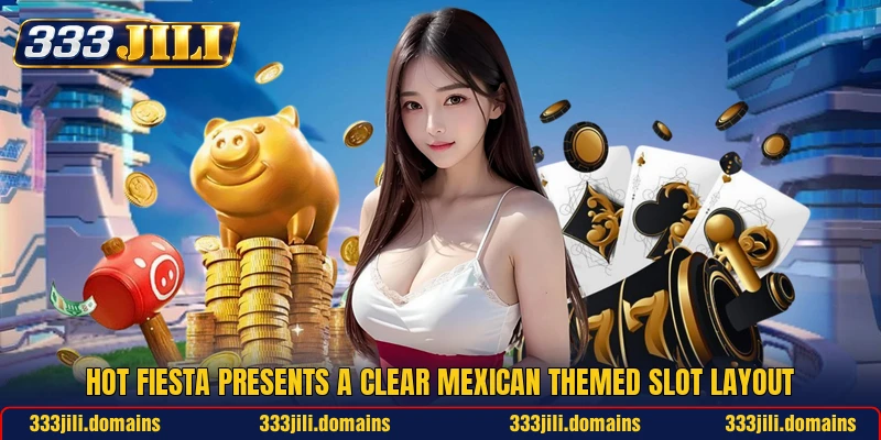 Hot Fiesta presents a clear Mexican themed slot layout