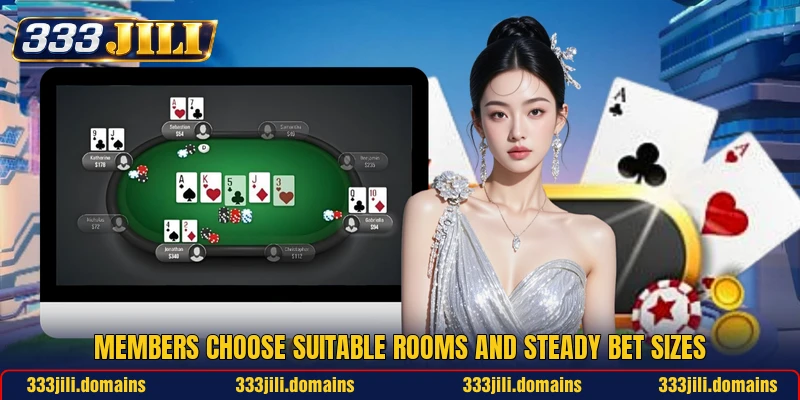 Members choose suitable rooms and steady bet sizes