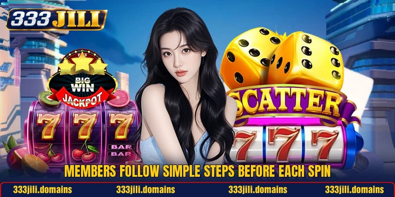 Members follow simple steps before each spin