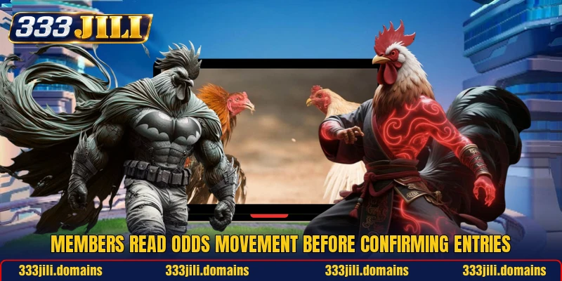 Members read odds movement before confirming entries