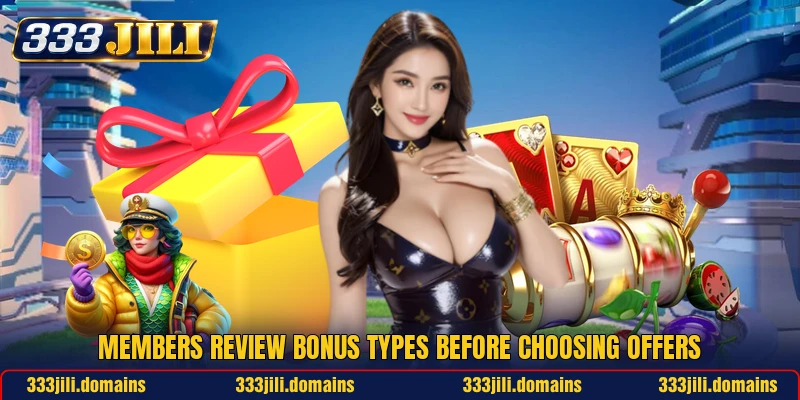 Members review bonus types before choosing offers