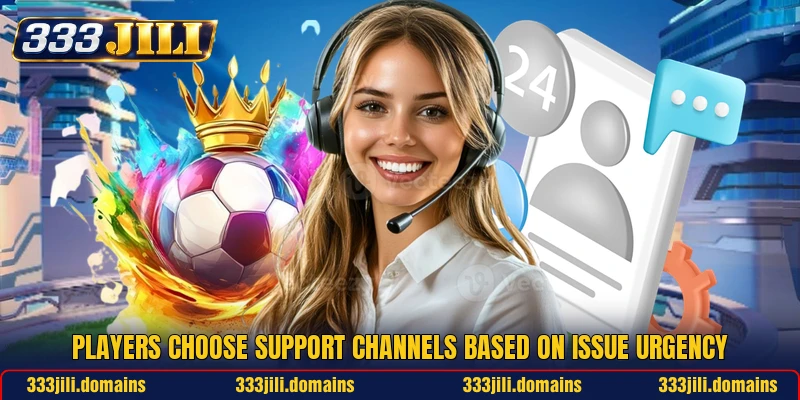 Players choose support channels based on issue urgency