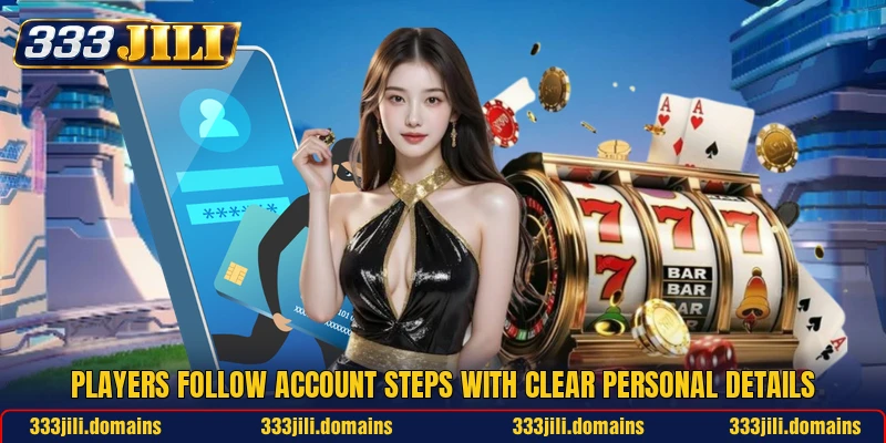 Players follow account steps with clear personal details