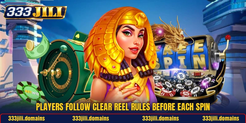 Players follow clear reel rules before each spin