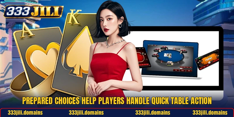 Prepared choices help players handle quick table action