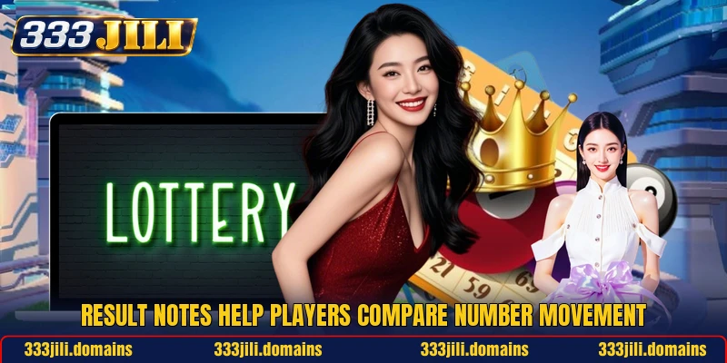 Result notes help players compare number movement